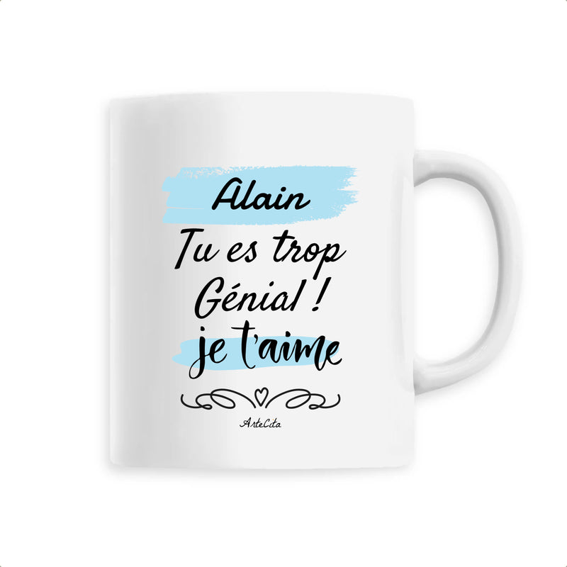 Cadeau anniversaire : Mug - Alain je t'aime - 6 Coloris - Cadeau Tendre & Original - Cadeau Personnalisable - Cadeaux-Positifs.com -Unique-Blanc-