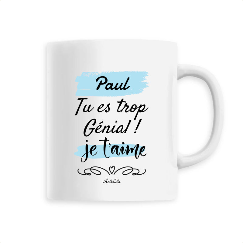 Cadeau anniversaire : Mug - Paul je t'aime - 6 Coloris - Cadeau Tendre - Cadeau Personnalisable - Cadeaux-Positifs.com -Unique-Blanc-