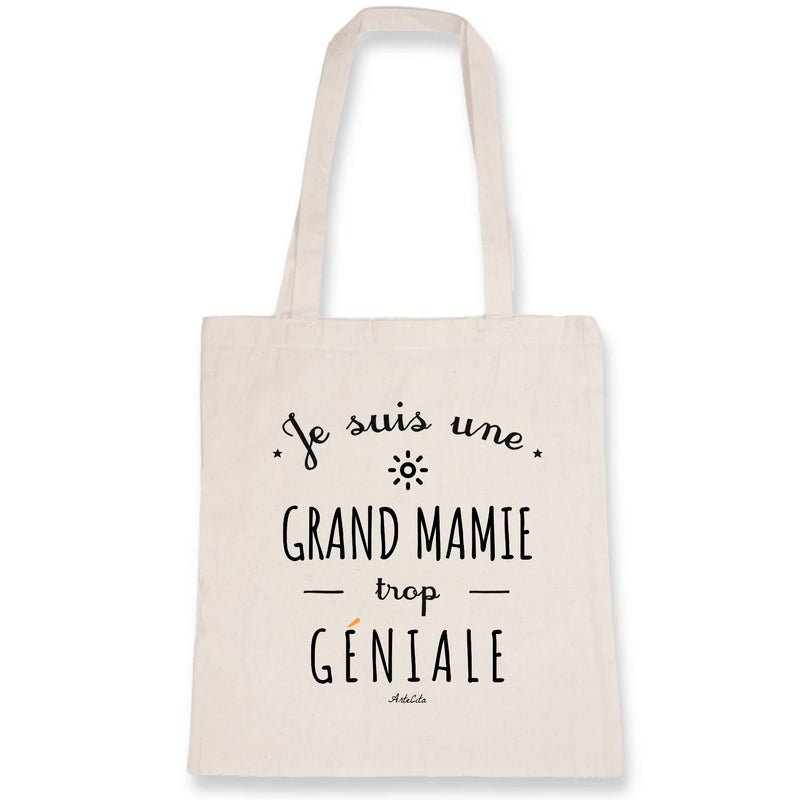 Cadeau anniversaire : Tote Bag - Une Grand Mamie trop Géniale - Coton Bio - Cadeau Original - Cadeau Personnalisable - Cadeaux-Positifs.com -Unique-Blanc-