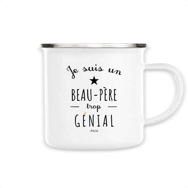 Mug - Un Beau-Père trop Génial - Métal émaillé - Cadeau Original - Cadeau Personnalisable - Cadeaux-Positifs.com -Unique-Blanc-