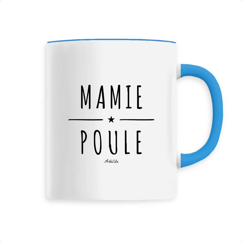 Cadeau anniversaire : Mug - Mamie Poule - 6 Coloris - Cadeau Original - Cadeau Personnalisable - Cadeaux-Positifs.com -Unique-Bleu-
