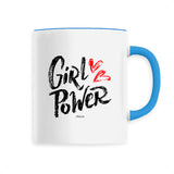 Mug - Girl Power (Coeur) - 6 Coloris - Cadeau Original - Cadeau Personnalisable - Cadeaux-Positifs.com -Unique-Bleu-