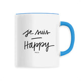 Mug - Je Suis Happy - 6 Coloris - Cadeau Positif - Cadeau Personnalisable - Cadeaux-Positifs.com -Unique-Bleu-