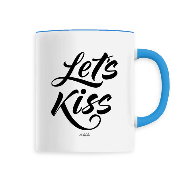 Mug - Let's Kiss - Céramique Premium - 6 Coloris - Cadeau Personnalisable - Cadeaux-Positifs.com -Unique-Bleu-