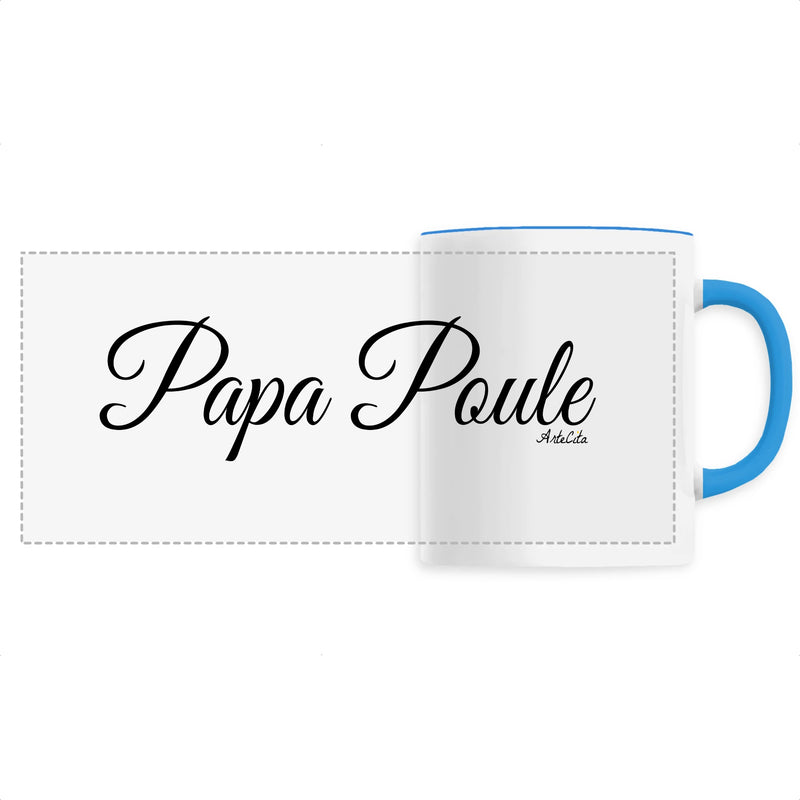 Cadeau anniversaire : Mug - Papa Poule (Cursif) - 6 Coloris - Cadeau Original - Cadeau Personnalisable - Cadeaux-Positifs.com -Unique-Bleu-