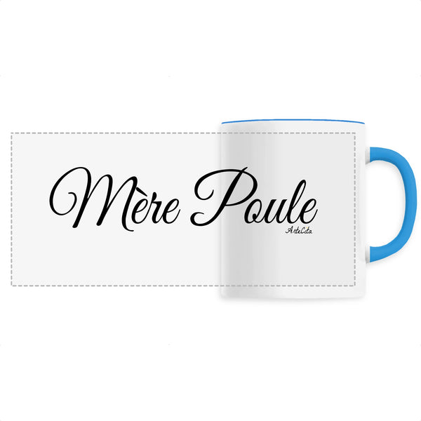 Mug - Mère Poule (Cursif) - 6 Coloris - Cadeau Original - Cadeau Personnalisable - Cadeaux-Positifs.com -Unique-Bleu-