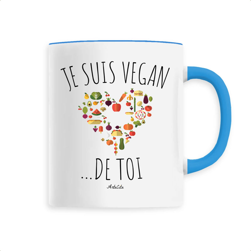 Cadeau anniversaire : Mug - Je Suis Vegan de toi - 6 Coloris - Cadeau Engagé - Cadeau Personnalisable - Cadeaux-Positifs.com -Unique-Bleu-