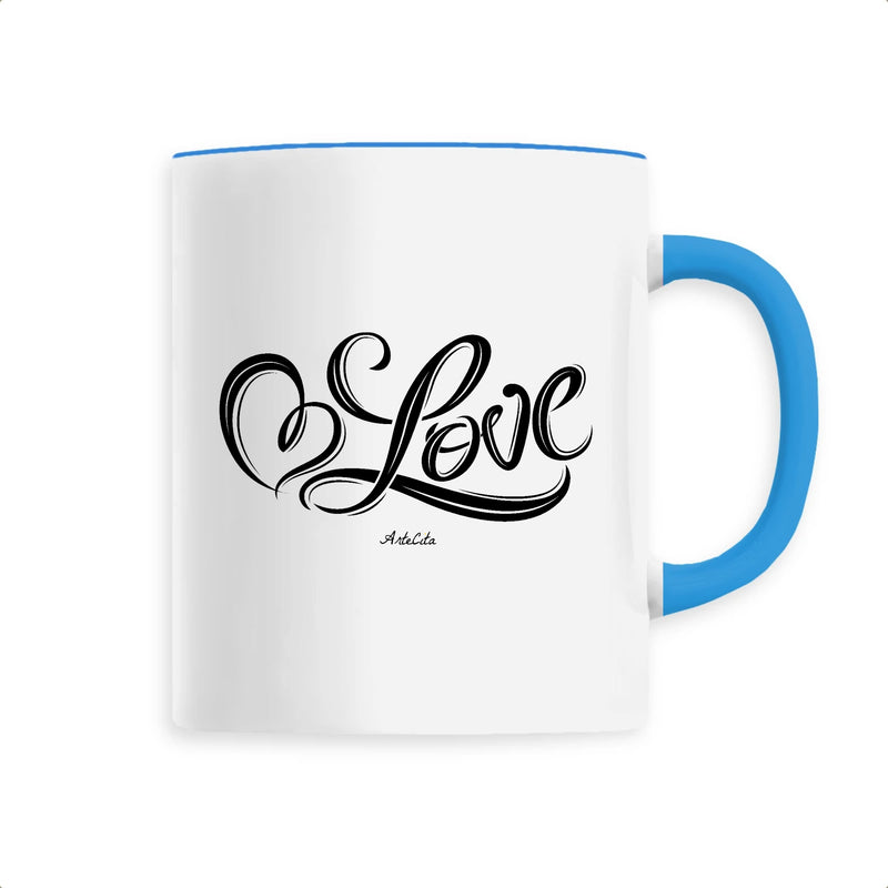 Cadeau anniversaire : Mug - Love - Céramique Premium - 6 Coloris - Cadeau Personnalisable - Cadeaux-Positifs.com -Unique-Bleu-