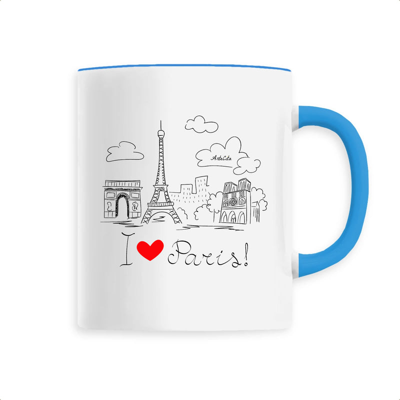 Cadeau anniversaire : Mug - I Love Paris - 6 Coloris - Cadeau Original - Cadeau Personnalisable - Cadeaux-Positifs.com -Unique-Bleu-