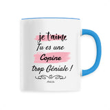 Mug - Je t'aime, tu es une Copine trop Géniale - 6 Coloris - Cadeau Personnalisable - Cadeaux-Positifs.com -Unique-Bleu-