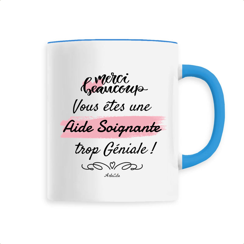 Cadeau anniversaire : Mug - Merci Aide Soignante - 6 Coloris - Cadeau Original - Cadeau Personnalisable - Cadeaux-Positifs.com -Unique-Bleu-