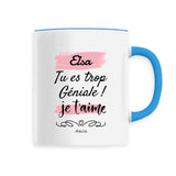 Mug - Elsa je t'aime - 6 Coloris - Cadeau Tendre & Original - Cadeau Personnalisable - Cadeaux-Positifs.com -Unique-Bleu-