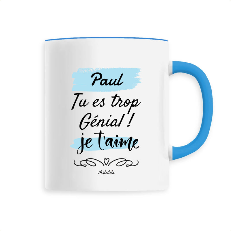 Cadeau anniversaire : Mug - Paul je t'aime - 6 Coloris - Cadeau Tendre - Cadeau Personnalisable - Cadeaux-Positifs.com -Unique-Bleu-