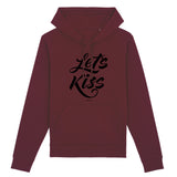 Sweat à capuche - Let's Kiss - Coton Bio - 3 Coloris - Cadeau Personnalisable - Cadeaux-Positifs.com -XS-Bordeaux-