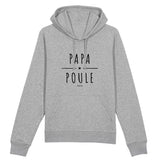 Sweat à Capuche - Papa Poule - Coton Bio - 2 Coloris - Cadeau Original - Cadeau Personnalisable - Cadeaux-Positifs.com -XS-Gris-