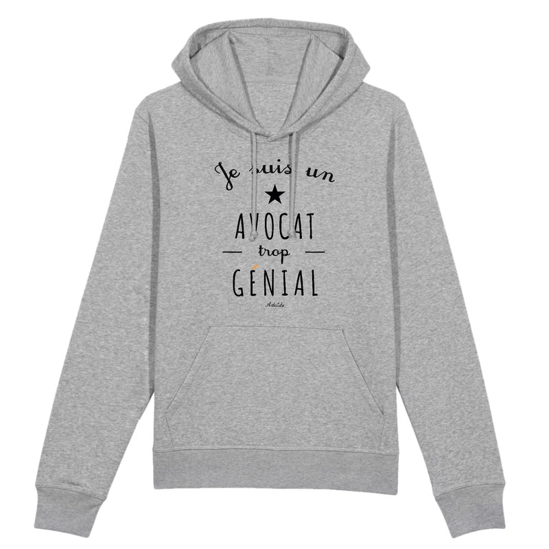 Cadeau anniversaire : Sweat à Capuche - Un Avocat trop Génial - Coton Bio - Cadeau Original - Cadeau Personnalisable - Cadeaux-Positifs.com -XS-Gris-