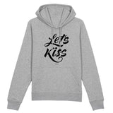 Sweat à capuche - Let's Kiss - Coton Bio - 3 Coloris - Cadeau Personnalisable - Cadeaux-Positifs.com -XS-Gris-