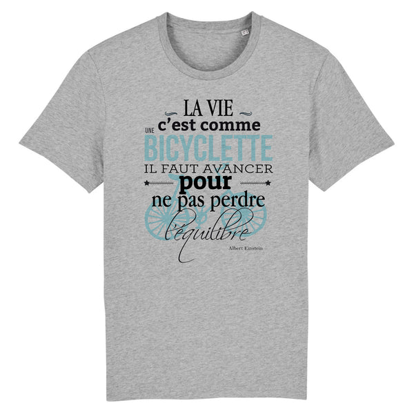 T-Shirt - Citation Albert Einstein - Coton Bio - 2 Coloris - Unique - Cadeau Personnalisable - Cadeaux-Positifs.com -XS-Gris-