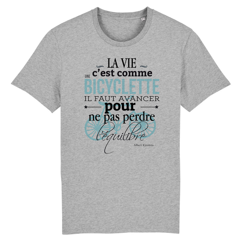 Cadeau anniversaire : T-Shirt - Citation Albert Einstein - Coton Bio - 2 Coloris - Unique - Cadeau Personnalisable - Cadeaux-Positifs.com -XS-Gris-