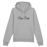 Sweat à Capuche - Papa Poule (Cursif) - Coton Bio - Cadeau Original - Cadeau Personnalisable - Cadeaux-Positifs.com -XS-Gris-