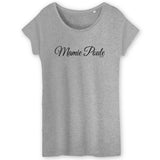 T-Shirt - Mamie Poule (Cursif) - Coton Bio - Cadeau Original - Cadeau Personnalisable - Cadeaux-Positifs.com -XS-Gris-