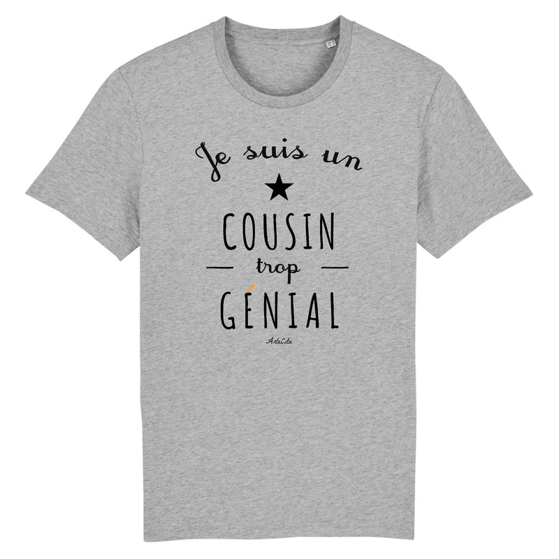 Cadeau anniversaire : T-Shirt - Un Cousin trop Génial - Coton Bio - Cadeau Original - Cadeau Personnalisable - Cadeaux-Positifs.com -XS-Gris-