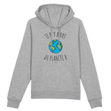 Sweat à capuche - Il n'y a pas de Planète B - Coton Bio - 3 Coloris - Cadeau Personnalisable - Cadeaux-Positifs.com -XS-Gris-
