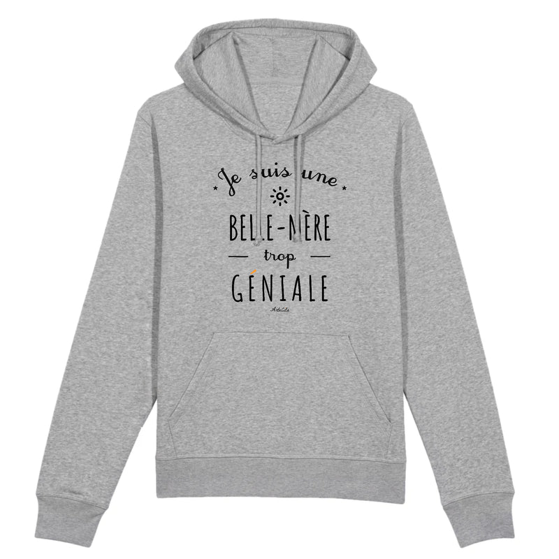 Cadeau anniversaire : Sweat à Capuche - Une Belle-Mère trop Géniale - Coton Bio - Cadeau Original - Cadeau Personnalisable - Cadeaux-Positifs.com -XS-Gris-