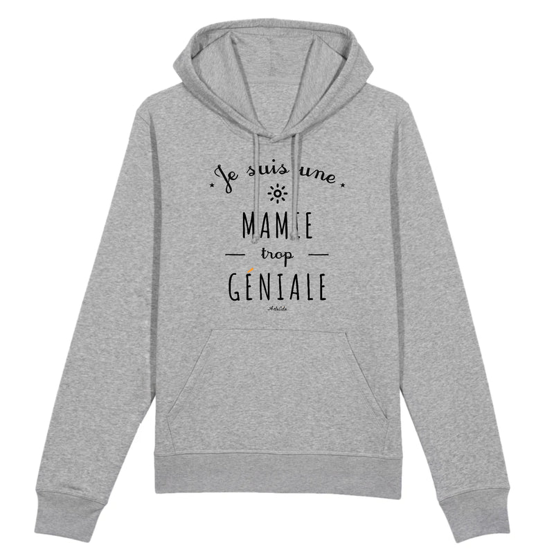 Cadeau anniversaire : Sweat à Capuche - Une Mamie trop Géniale - Coton Bio - Cadeau Original - Cadeau Personnalisable - Cadeaux-Positifs.com -XS-Gris-