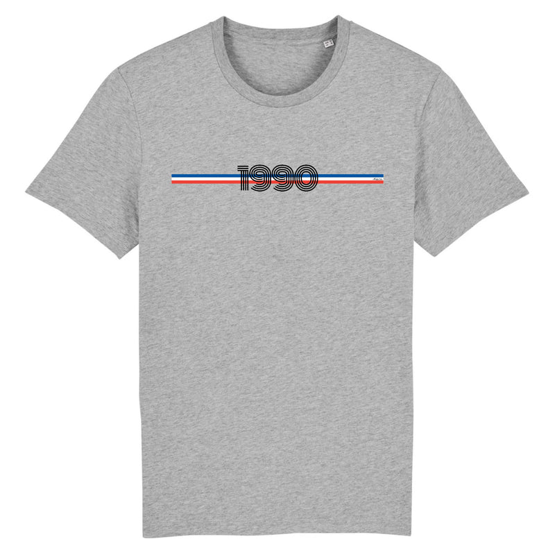 Cadeau anniversaire : T-Shirt - Année 1990 - Coton Bio - 7 Coloris - Cadeau Original - Cadeau Personnalisable - Cadeaux-Positifs.com -XS-Gris-