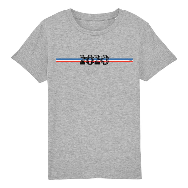 T-Shirt Enfant - Année 2020 - Coton Bio - 5 Coloris - Cadeau Personnalisable - Cadeaux-Positifs.com -3-4 ans-Gris-