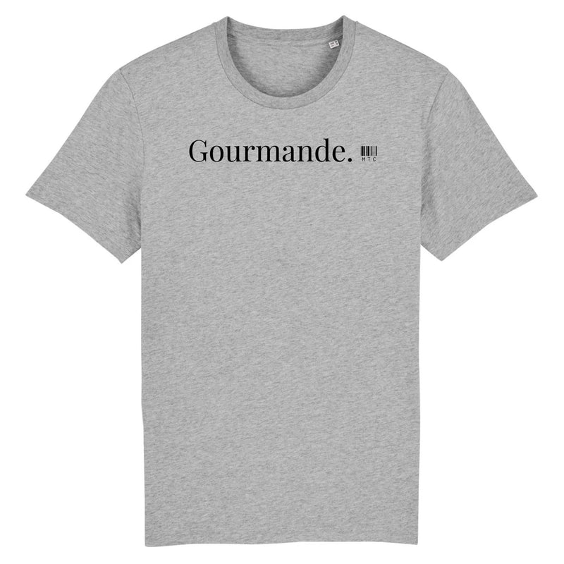 Cadeau anniversaire : T-Shirt - Gourmande - Coton Bio - 7 Coloris - Cadeau Original - Cadeau Personnalisable - Cadeaux-Positifs.com -XS-Gris-