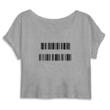 Crop Top Premium Personnalisable - MESSAGE CODÉ - Femme - Coton Bio - Cadeau Unique - Cadeau Personnalisable - Cadeaux-Positifs.com -S-Gris-