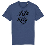 T-Shirt - Let's Kiss - Coton Bio - 5 Coloris - Cadeau Personnalisable - Cadeaux-Positifs.com -XS-Indigo-