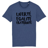 T-Shirt - Liberté Egalité Fraternité - Unisexe - Coton Bio - Cadeau Original - Cadeau Personnalisable - Cadeaux-Positifs.com -XS-Indigo-
