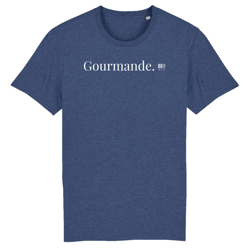 Cadeau anniversaire : T-Shirt - Gourmande - Coton Bio - 7 Coloris - Cadeau Original - Cadeau Personnalisable - Cadeaux-Positifs.com -XS-Indigo-