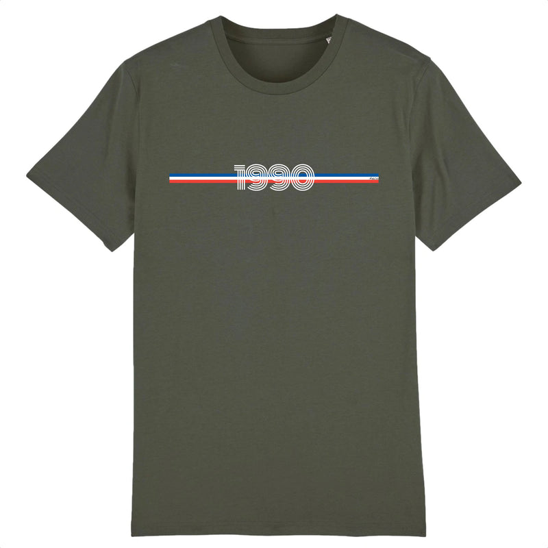 Cadeau anniversaire : T-Shirt - Année 1990 - Coton Bio - 7 Coloris - Cadeau Original - Cadeau Personnalisable - Cadeaux-Positifs.com -XS-Kaki-