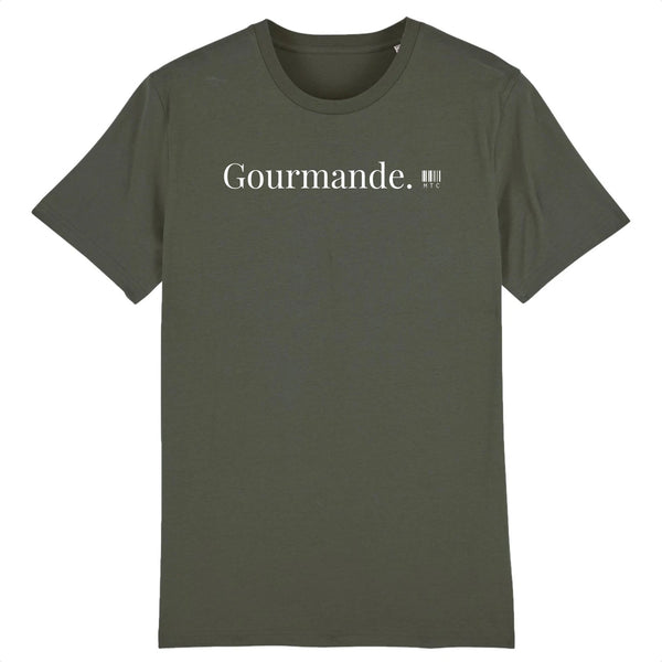 T-Shirt - Gourmande - Coton Bio - 7 Coloris - Cadeau Original - Cadeau Personnalisable - Cadeaux-Positifs.com -XS-Kaki-