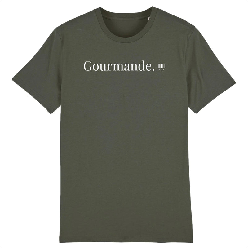 Cadeau anniversaire : T-Shirt - Gourmande - Coton Bio - 7 Coloris - Cadeau Original - Cadeau Personnalisable - Cadeaux-Positifs.com -XS-Kaki-