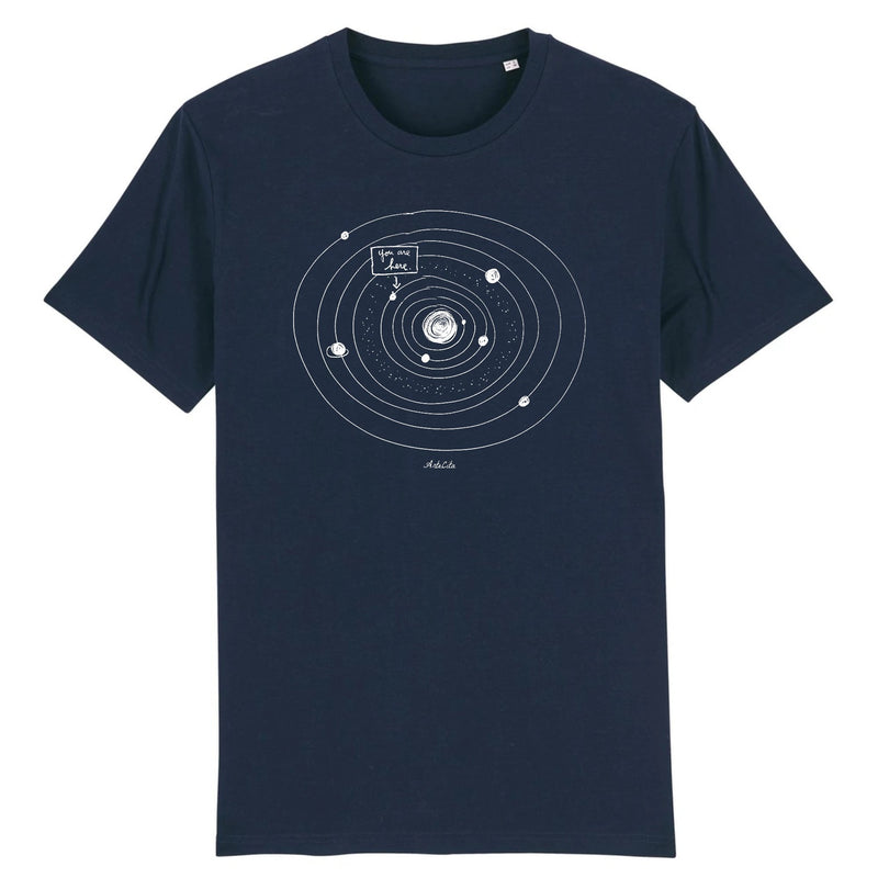 Cadeau anniversaire : T-Shirt - You are Here - Coton Bio - Unisexe - Cadeau Original - Cadeau Personnalisable - Cadeaux-Positifs.com -XS-Marine-