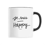 Mug - Je Suis Happy - 6 Coloris - Cadeau Positif - Cadeau Personnalisable - Cadeaux-Positifs.com -Unique-Noir-