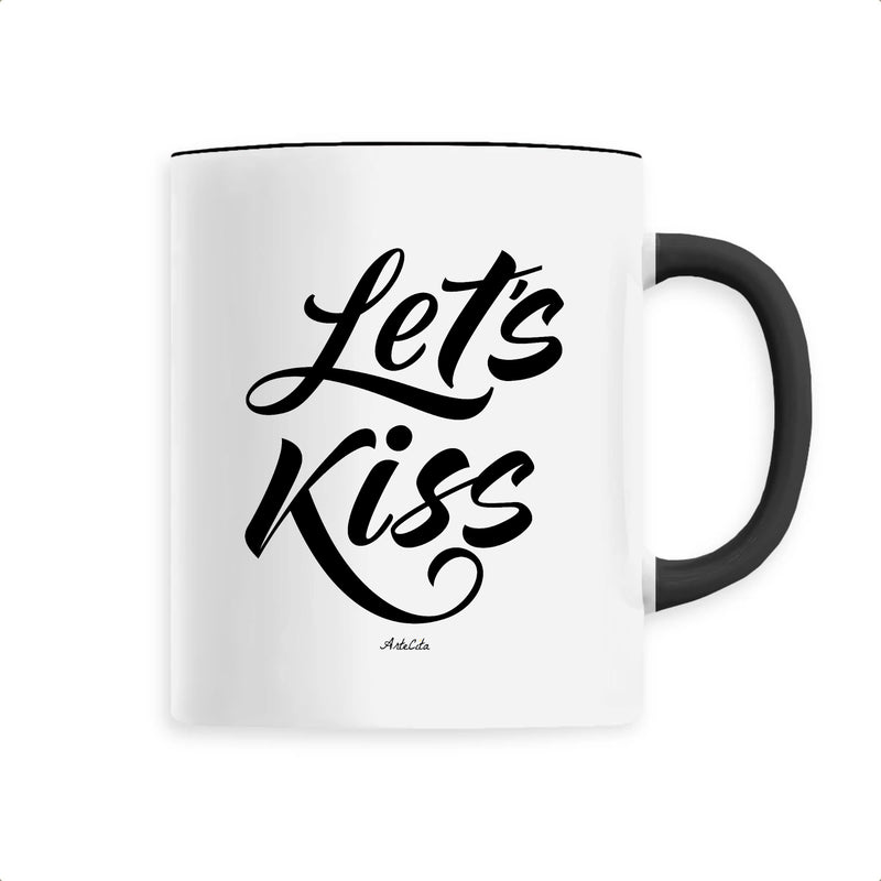 Cadeau anniversaire : Mug - Let's Kiss - Céramique Premium - 6 Coloris - Cadeau Personnalisable - Cadeaux-Positifs.com -Unique-Noir-