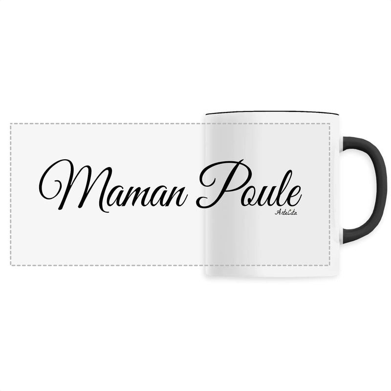 Cadeau anniversaire : Mug - Maman Poule (Cursif) - 6 Coloris - Cadeau Original - Cadeau Personnalisable - Cadeaux-Positifs.com -Unique-Noir-