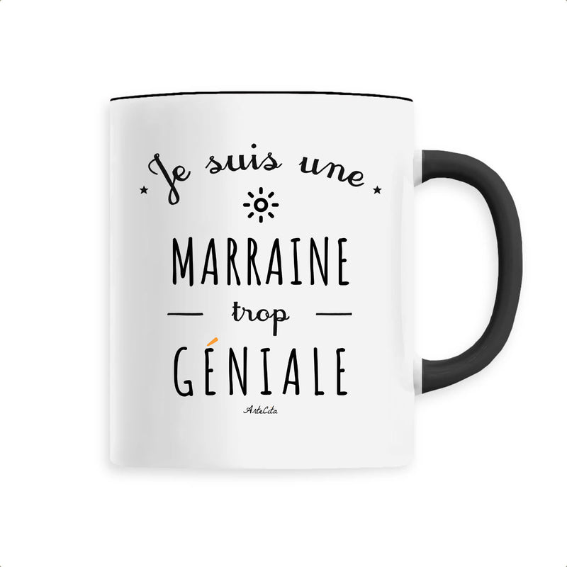 Cadeau anniversaire : Mug - Une Marraine trop Géniale - 6 Coloris - Cadeau Original - Cadeau Personnalisable - Cadeaux-Positifs.com -Unique-Noir-