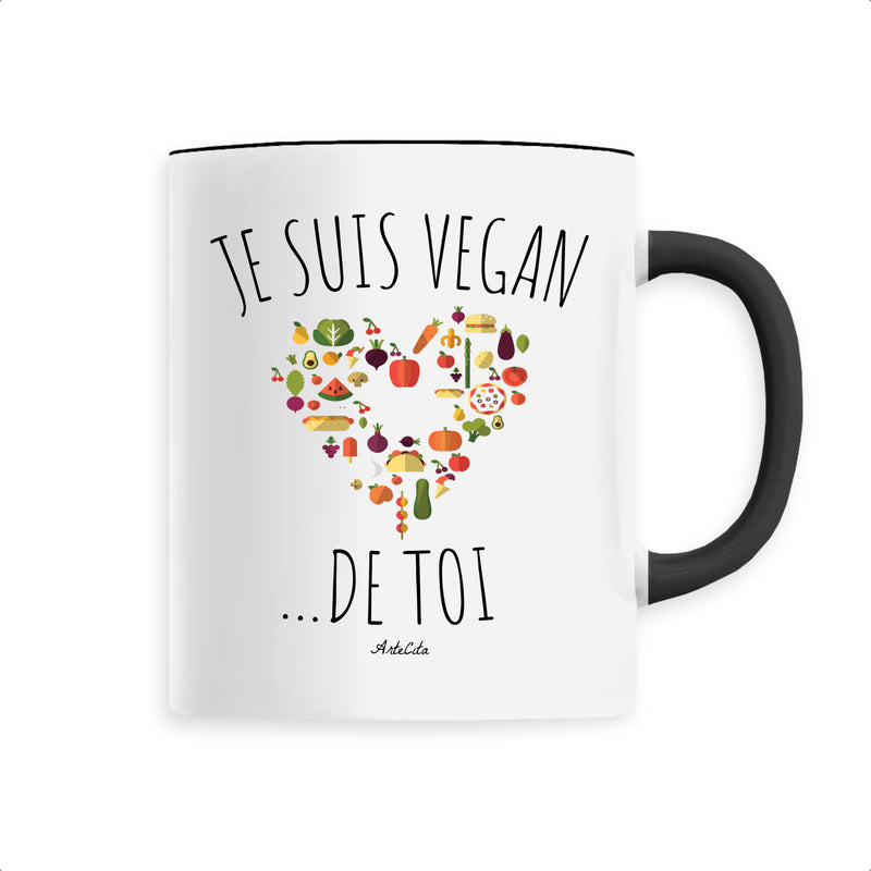 Cadeau anniversaire : Mug - Je Suis Vegan de toi - 6 Coloris - Cadeau Engagé - Cadeau Personnalisable - Cadeaux-Positifs.com -Unique-Noir-