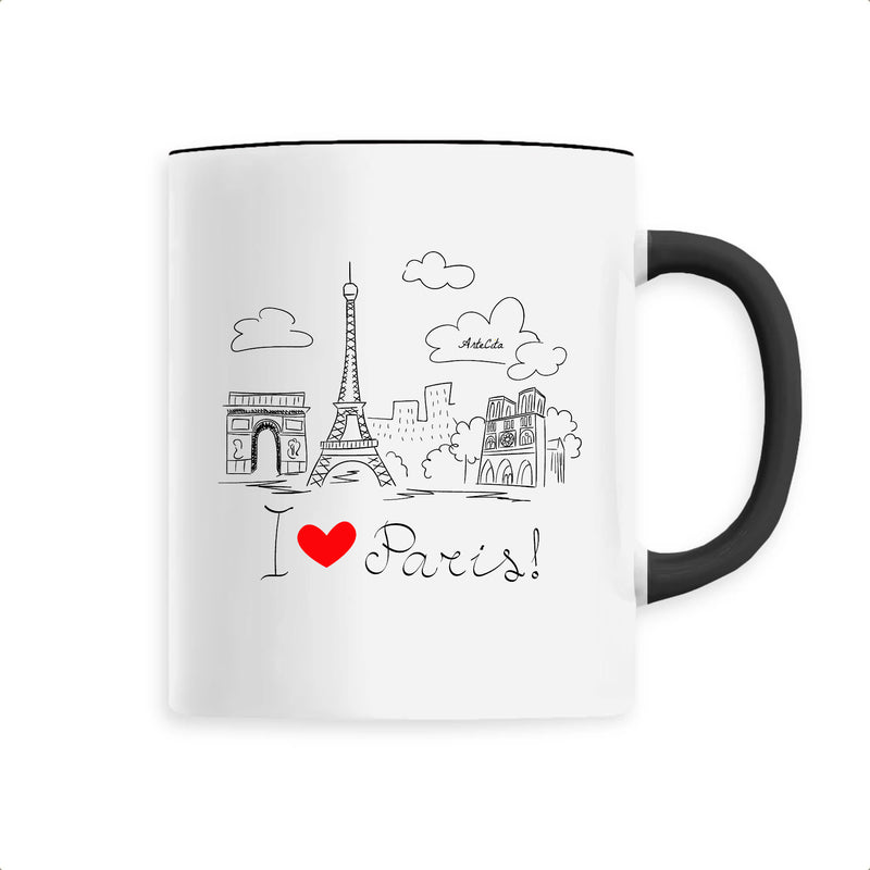 Cadeau anniversaire : Mug - I Love Paris - 6 Coloris - Cadeau Original - Cadeau Personnalisable - Cadeaux-Positifs.com -Unique-Noir-