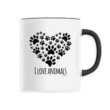Mug - I Love Animals - 6 Coloris - Cadeau Original - Cadeau Personnalisable - Cadeaux-Positifs.com -Unique-Noir-