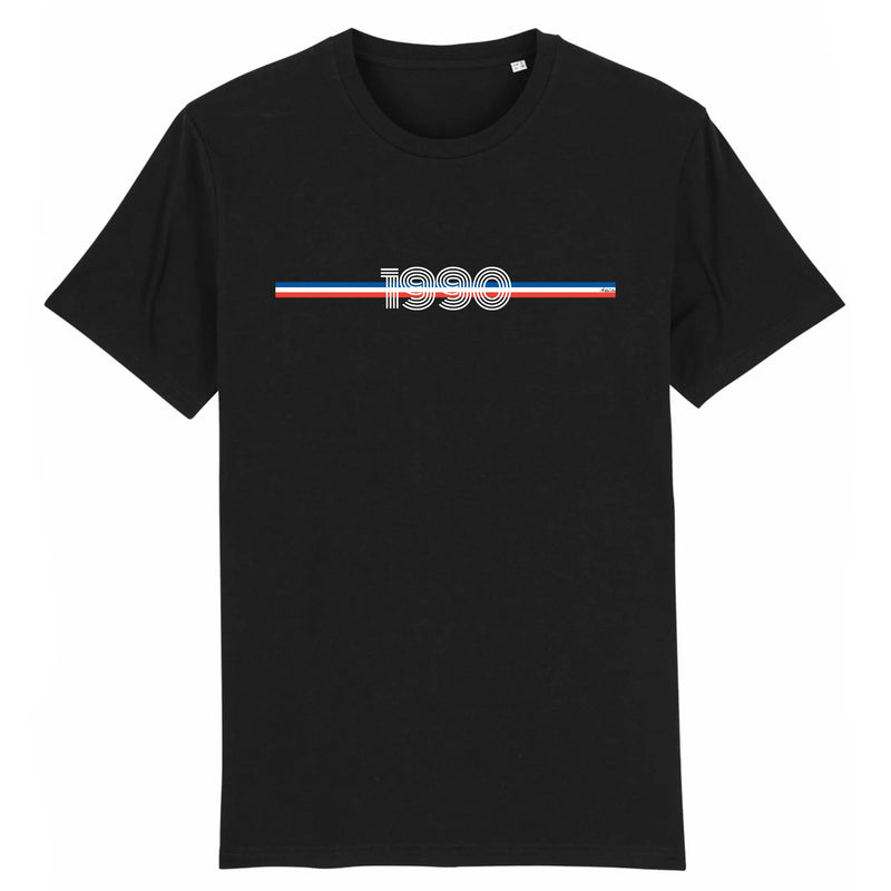Cadeau anniversaire : T-Shirt - Année 1990 - Coton Bio - 7 Coloris - Cadeau Original - Cadeau Personnalisable - Cadeaux-Positifs.com -XS-Noir-