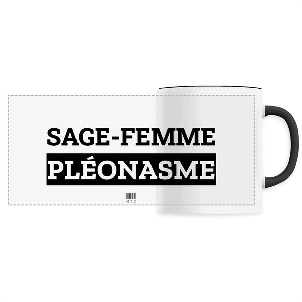 Mug - Sage-Femme Pléonasme - 6 Coloris - Cadeau Original - Cadeau Personnalisable - Cadeaux-Positifs.com -Unique-Noir-