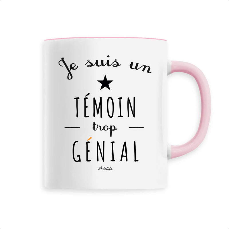 Cadeau anniversaire : Mug - Un Témoin trop Génial - 6 Coloris - Cadeau Original - Cadeau Personnalisable - Cadeaux-Positifs.com -Unique-Rose-